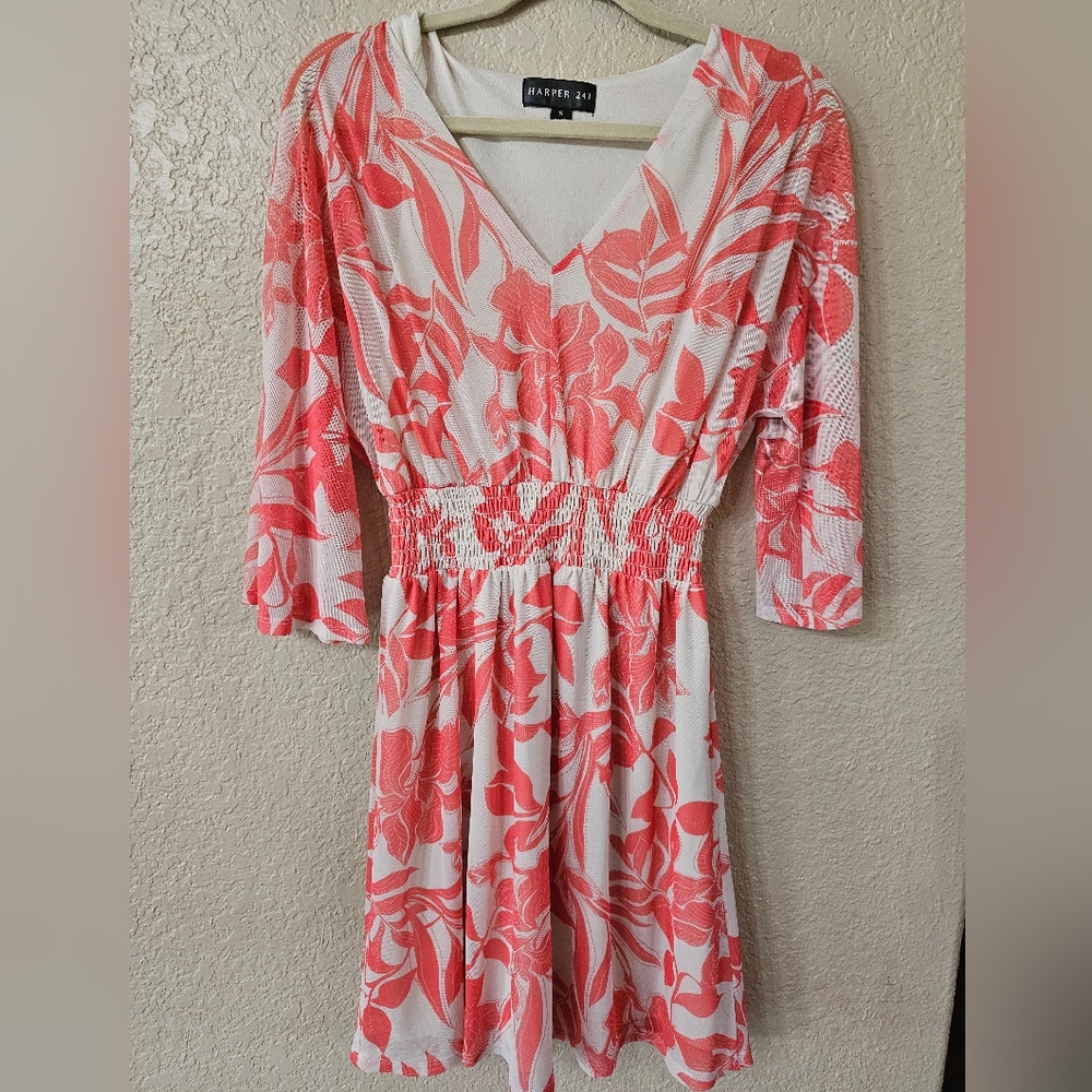 Floral Pink and White Dress